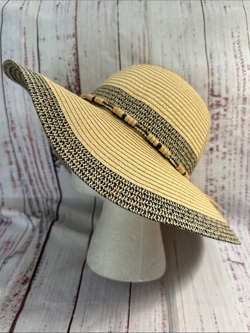 Solfish Natural Straw Wide Brim Sun Hat - Picture 12 of 15